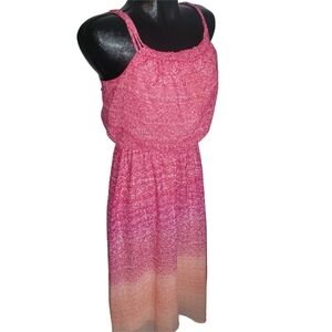 Emma & Michele Pink and Peach Spaghetti Strap Maxi Summer Dress S